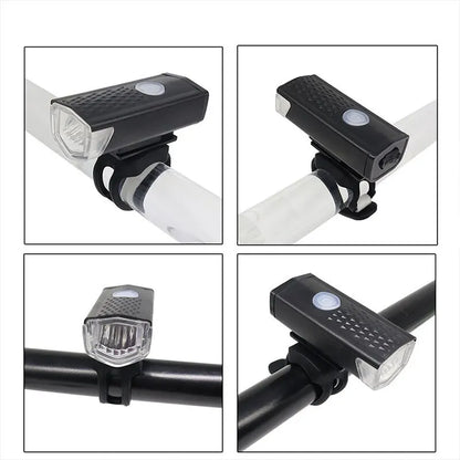 Juego de luces de bicicleta recargables por USB, luz delantera con luz trasera, fácil de instalar, 3 modos, accesorios para bicicleta