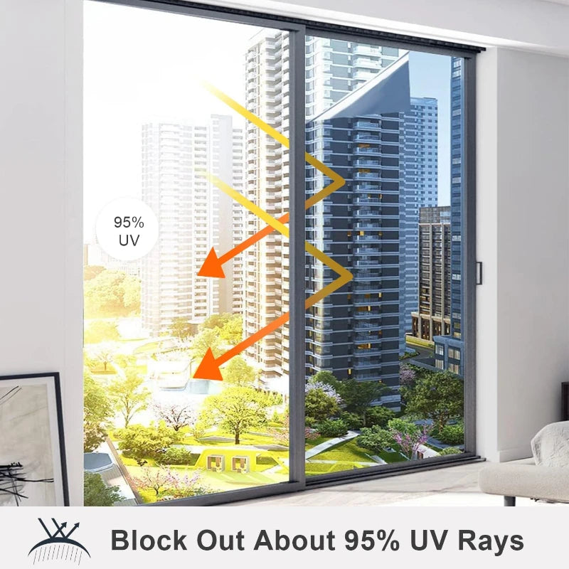 Película de privacidad para ventanas, unidireccional, estática, anti-sol, anti-UV, reflectante, para el hogar y la oficina.