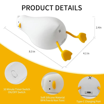 Soft Silicone Night Light - USB Rechargeable Touch Control 3-Level Dimmable Bedside Lamp for Nursery, Kids, Babies & Gift Decor