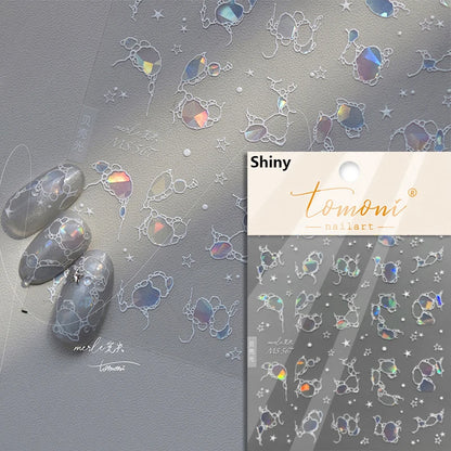 Calcomanías de manicura para decoración de uñas con relieve suave, conchas, estrellas de mar, caracoles, burbujas marinas, verano, playa, océano