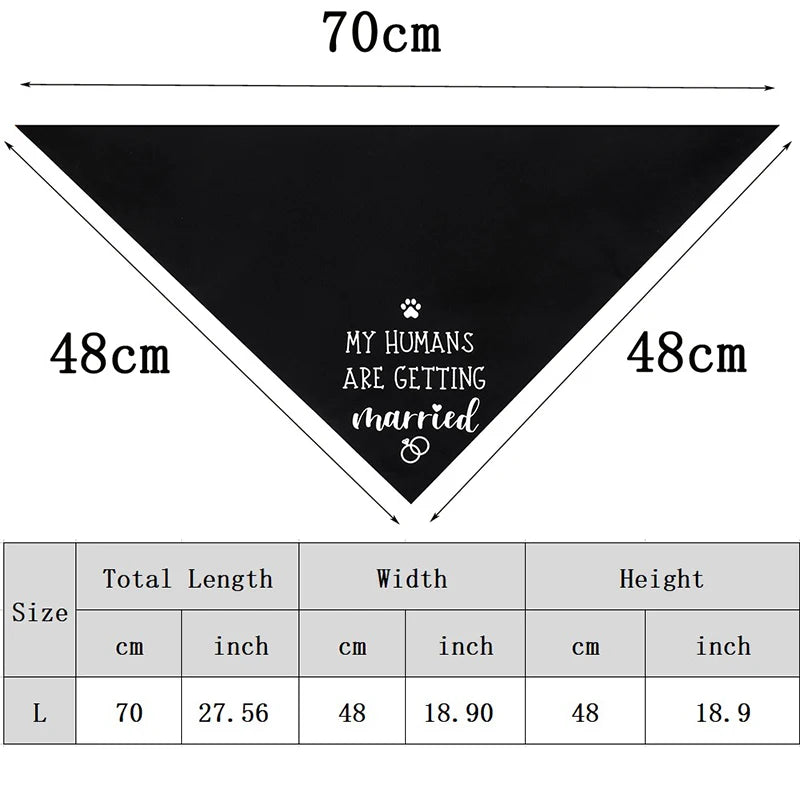 Fashion Dog Wedding Triangle Bandanas Letter Pattern Pet Triangle Scarf Adjustable Soft Bib for Medium Large Dog Pet Accessories