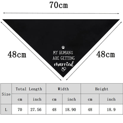 Fashion Dog Wedding Triangle Bandanas Letter Pattern Pet Triangle Scarf Adjustable Soft Bib for Medium Large Dog Pet Accessories