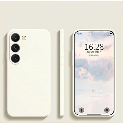 New Square Liquid Silicone Case For Samsung Galaxy S24 S23 S22 S21 S20 Ultra Plus FE A54 A53 A52 A73 5G 4G Shockproof Soft Cover