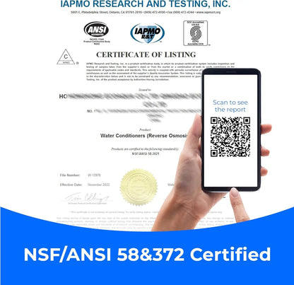 Waterdrop WD-G3P600-RO Filter, NSF Certified, Replacement for WD-G3P600 Reverse Osmosis System, 2-year Lifetime