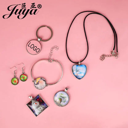 Lote de 5 cabujón redondo de 25 mm con diseño de flores, base de camafeo para llavero, colgante, accesorios para hacer joyas, suministros hechos a mano.