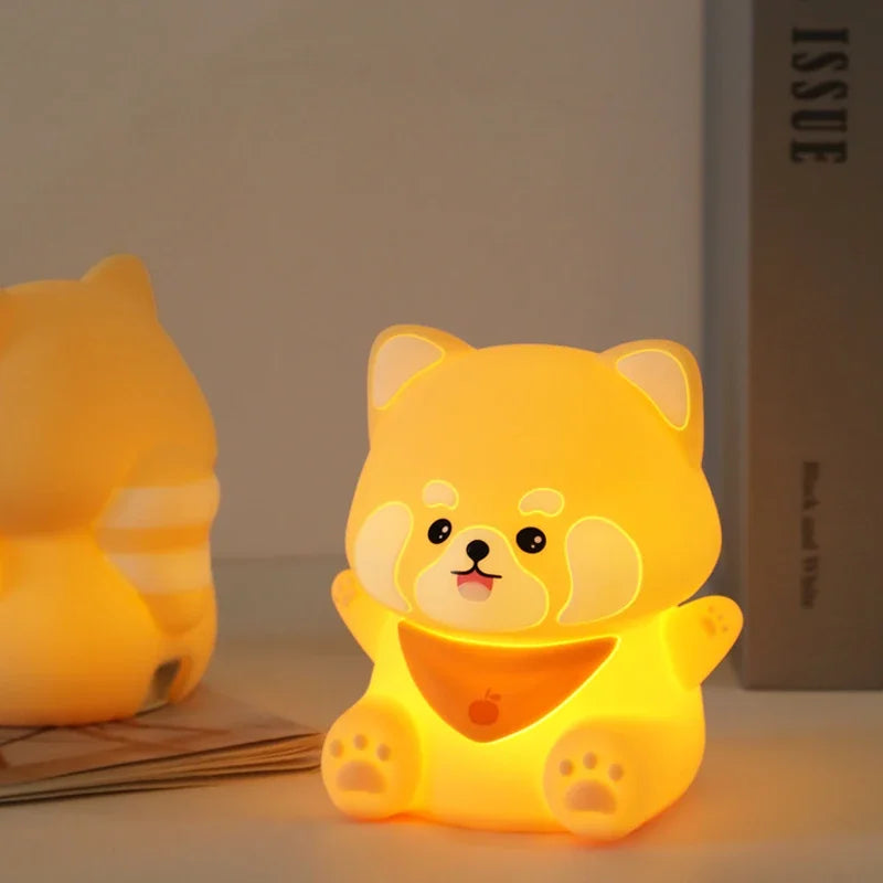 Cute Animal-shape Silicone Night Light Rechargeable Bedside Patting Nightlights For Child Holiday Gift Bedroom Decor Lighting