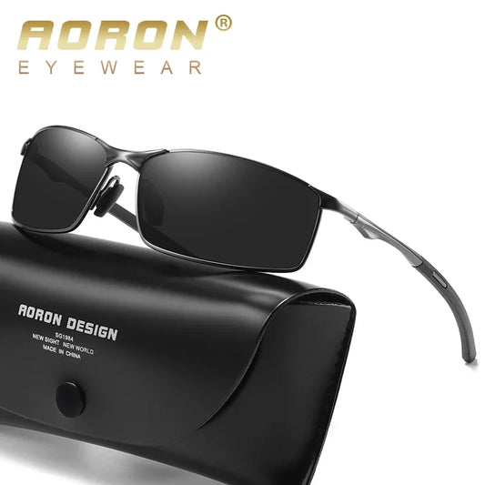 Gafas de sol polarizadas Aoron para hombre y mujer, con espejo para conducir, montura metálica, antirreflejos UV400, venta al por mayor
