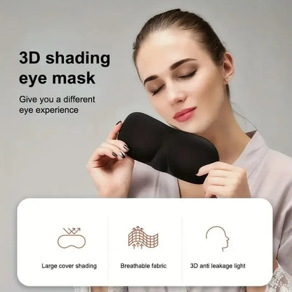 Antifaz estereoscópico 3D para dormir, con esponja viscoelástica Sleep Magic, sombreado negro, transpirable y protector ocular.