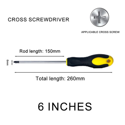 3/4/5/6/8 Inch Rubber-coated Anti-slip Handle Word Cross Strong Magnetic 45# Steel Screwdriver Screwdriver