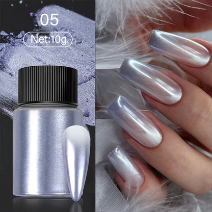 1 Box Cherry Pink Chrome Pearl Nail Powder Gradient Mirror Effect Nail Art Glitter Auroras Rubbing Dust Nail Art Manicure Decor