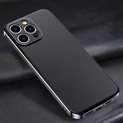 LANGSIDI New Arrival Luxury Leather phone Case for iphone 15 pro max 14 15 pro lens protection shockproof fashion back covers