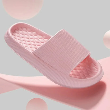 Chanclas de verano antideslizantes de 4 cm para mujer, suaves y cómodas, con plataforma gruesa de EVA, para el baño y el hogar