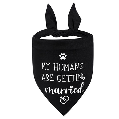 Fashion Dog Wedding Triangle Bandanas Letter Pattern Pet Triangle Scarf Adjustable Soft Bib for Medium Large Dog Pet Accessories
