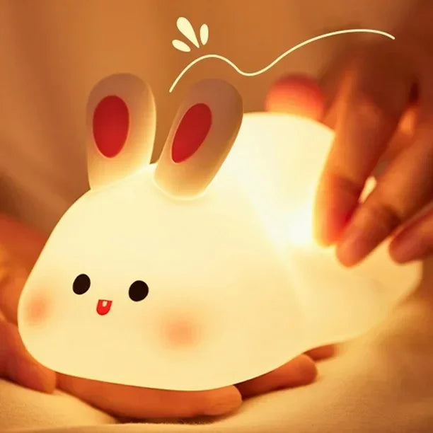 Soft Silicone Night Light - USB Rechargeable Touch Control 3-Level Dimmable Bedside Lamp for Nursery, Kids, Babies & Gift Decor