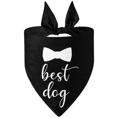 Fashion Dog Wedding Triangle Bandanas Letter Pattern Pet Triangle Scarf Adjustable Soft Bib for Medium Large Dog Pet Accessories