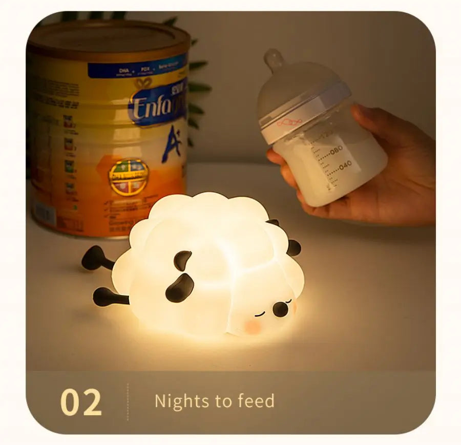 Cute Animal-shape Silicone Night Light Rechargeable Bedside Patting Nightlights For Child Holiday Gift Bedroom Decor Lighting