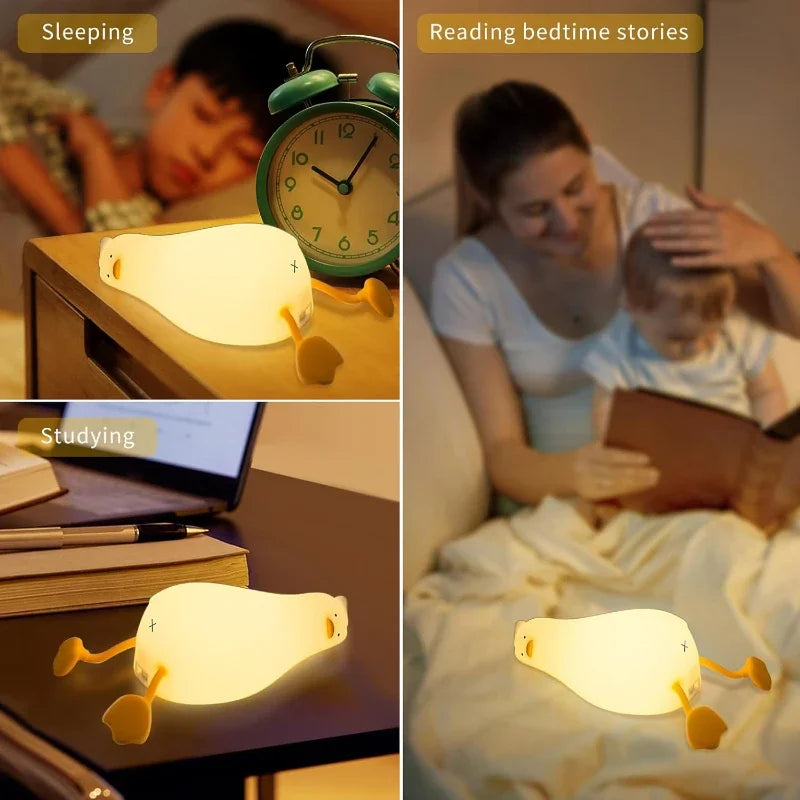 Soft Silicone Night Light - USB Rechargeable Touch Control 3-Level Dimmable Bedside Lamp for Nursery, Kids, Babies & Gift Decor