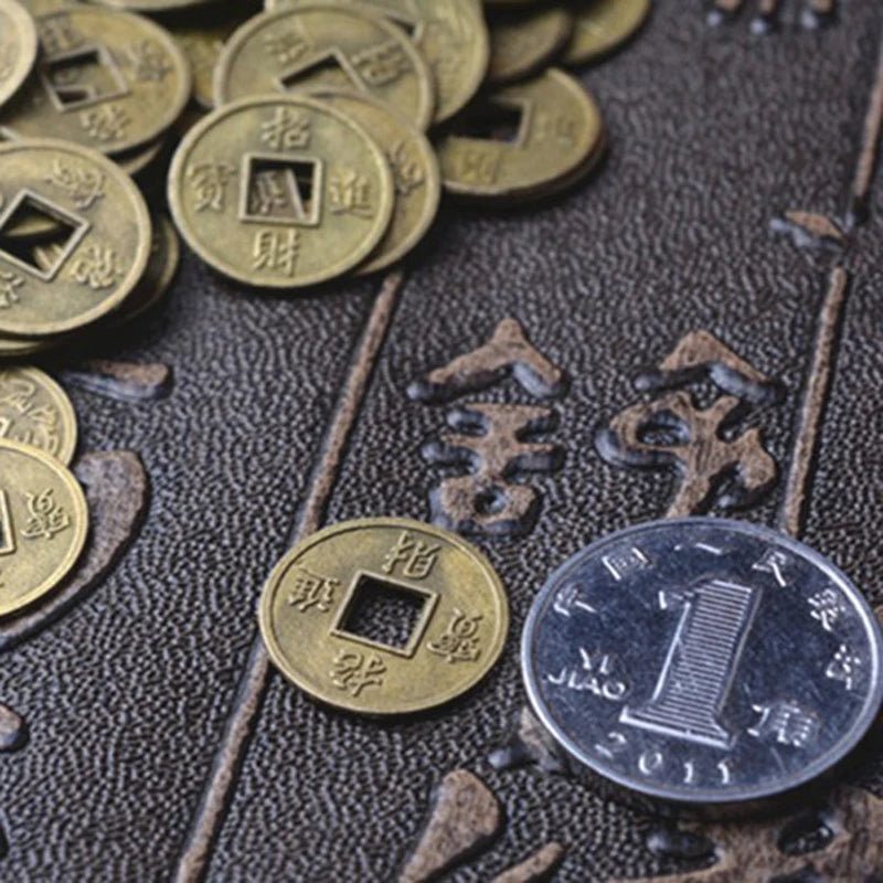 100Pcs Chinese Feng Shui Lucky Ching/Ancient Coins Set Educational Ten Emperors Antique Fortune Money Coin Luck Fortune Wealth