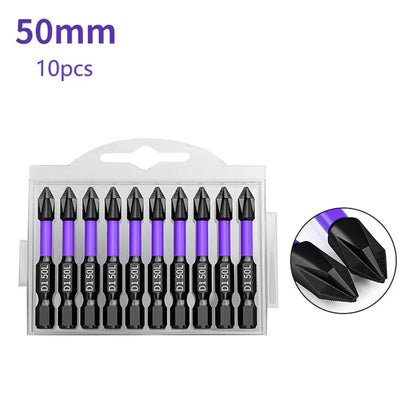 Non-Slip Impact Batch Head Strong Magnetic Cross High Torque Hardness Screw Waterproof Ph2 Screwdriver Bits Set