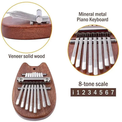 Mini Kalimba de madera de 8 teclas, de alta calidad, exquisito piano de pulgar, marimba musical, buen accesorio colgante, regalo