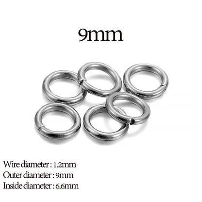 30-200 piezas de 3-25 mm de acero inoxidable con anillos partidos abiertos y bucles individuales para hacer joyas y accesorios.