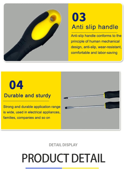 3/4/5/6/8 Inch Rubber-coated Anti-slip Handle Word Cross Strong Magnetic 45# Steel Screwdriver Screwdriver