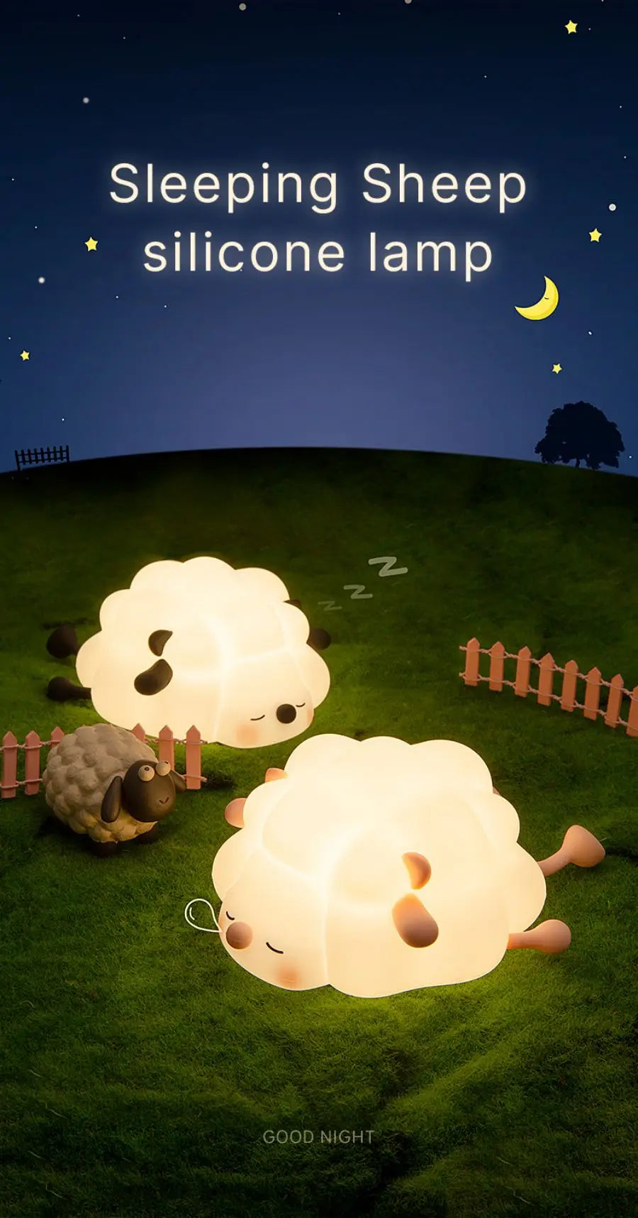 Cute Animal-shape Silicone Night Light Rechargeable Bedside Patting Nightlights For Child Holiday Gift Bedroom Decor Lighting
