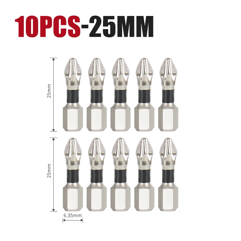 K5 Anti-Slip and Shock-Proof Bits Screwdriver Bits High Hardness Strong Magnetic 25/50/65/70/90/150mm Ph2 Screwdriver Set