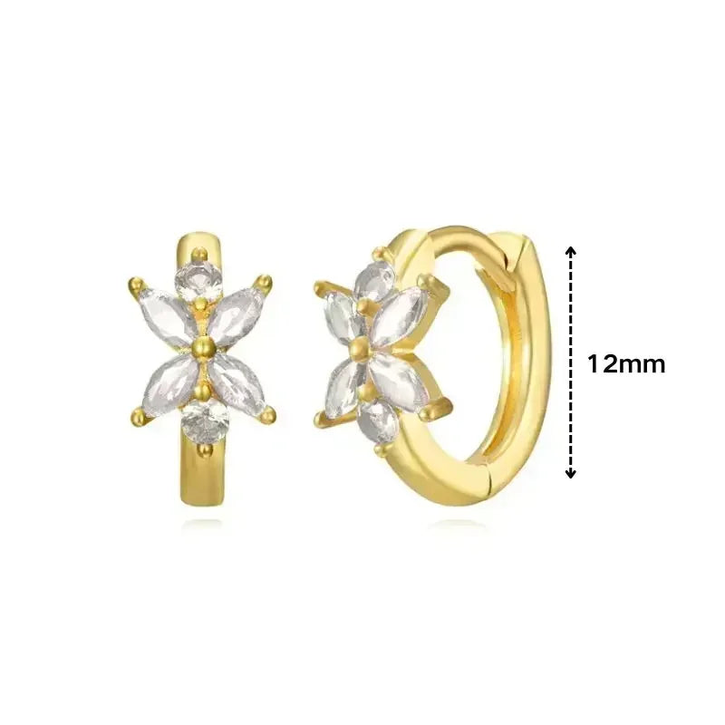 Pendientes de aro de plata de ley 925 con forma de aguja y cristales de circonita, con gotas de agua, dorados, joyería de lujo premium para fiestas.
