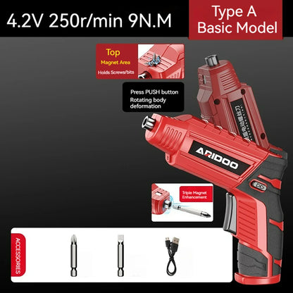 Small And Powerful Battery Screwdriver Rechargeable 4.2V 6Nm 1300mAh 250rpm Screwdrivers Electric Screw Driver Screwdriver Set