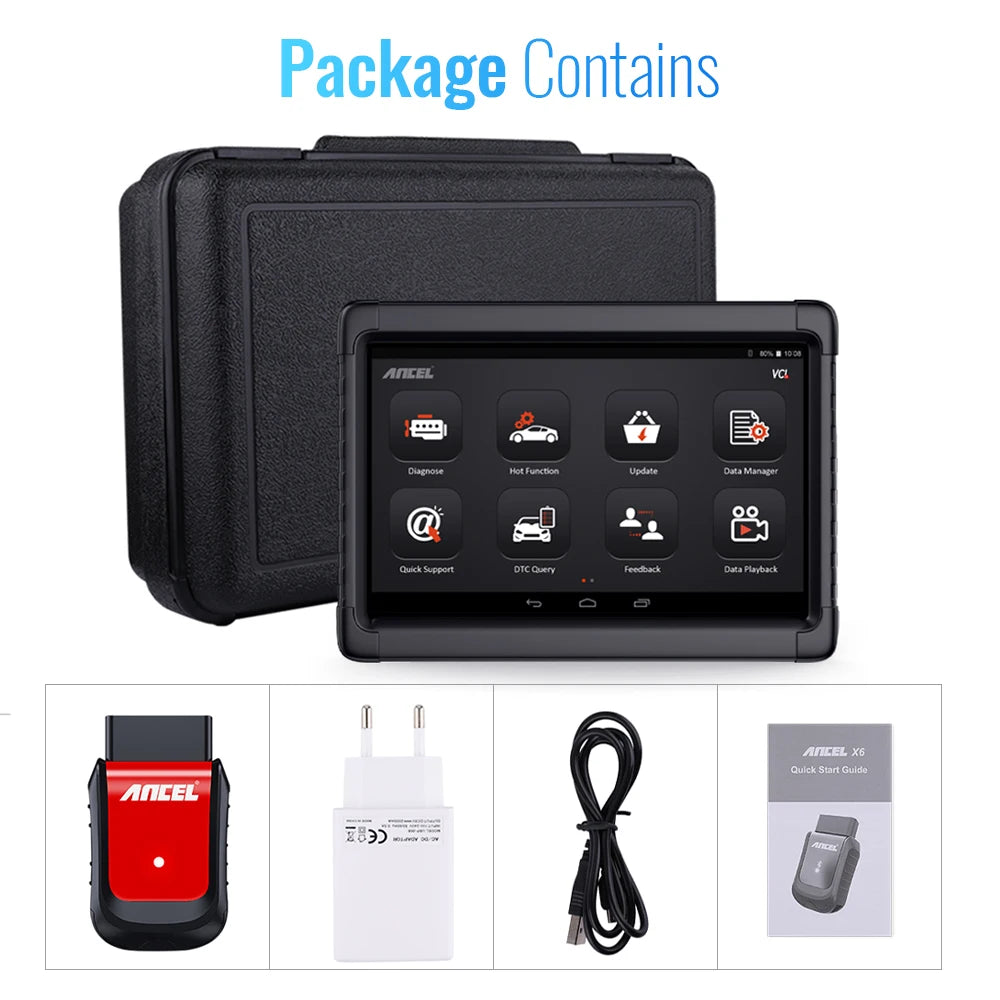 Ancel X6 OBD2 Automotive Scanner Professional ABS SRS Oil EPB BMS Reset All System Bluetooth ODB OBD 2 Car Diagnostic Scan Tools