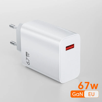 67W EU US UK Plug USB Wall Phone Charger USB Type C Cable For iPhone Samsung Xiaomi Redmi Note Turbo Fast Charger Power Adapter