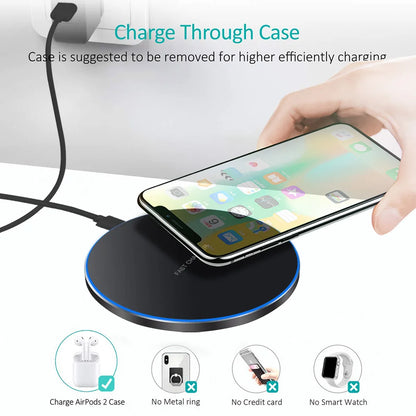 Cargador inalámbrico de 60 W para iPhone 15, 14, 13, 12, 11, X Pro Max, XR, 8, Samsung, Xiaomi, Huawei y LG. Estación de carga rápida.