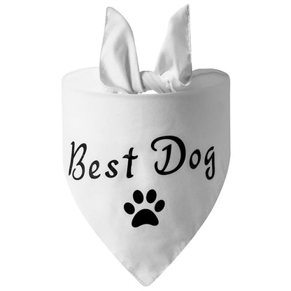 Fashion Dog Wedding Triangle Bandanas Letter Pattern Pet Triangle Scarf Adjustable Soft Bib for Medium Large Dog Pet Accessories