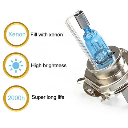 Super Bright Xenon Bulbs 2pcs H4 Headlight Bulb Super Bright Car Headlight Fog Lights Driving Lamp White