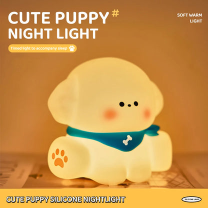 Baby Night Light Timing Rechargeable Dog Nursery Sleeping Lamp Portable Beside Touch Lamp For Room Decor