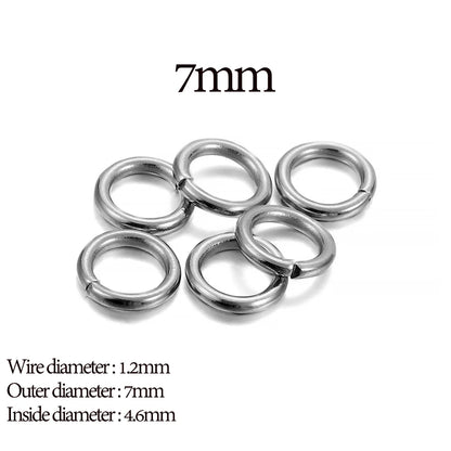 30-200 piezas de 3-25 mm de acero inoxidable con anillos partidos abiertos y bucles individuales para hacer joyas y accesorios.