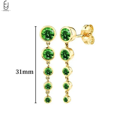 Pendientes de aro con forma de corazón y circonita verde en plata de ley 925 para mujer, delicados pendientes de botón, joyería de lujo, regalos.