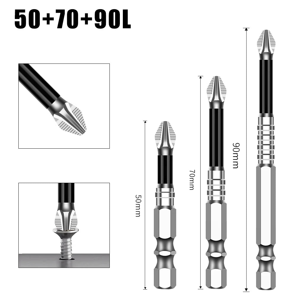 K5 Non-slip High Hardness Bit S2 Strong Magnetic 5A Black Non-slip Cross Head Electric Drill Electric Screwdriver Bit