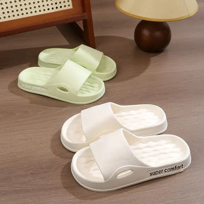 Pantuflas de plataforma gruesa para mujer, sandalias de suela suave con almohada, chanclas de verano para playa, chanclas antideslizantes, pantuflas de baño