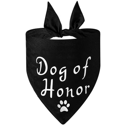 Fashion Dog Wedding Triangle Bandanas Letter Pattern Pet Triangle Scarf Adjustable Soft Bib for Medium Large Dog Pet Accessories