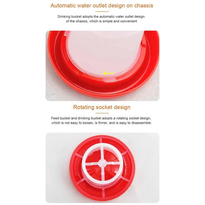 Chick Feeder Waterer Durable Plastic Feeding for Up to 6 Chicks At Once