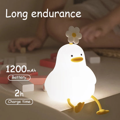 Cute Axolotl Night Light for Kids Bedroom Rabbit Animal Silicone Nursery Sleeping Lamp Touch Control Nightlights For Baby Gifts
