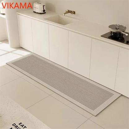VIKAMA - Alfombra de diatomita de estilo simple para entrada, cocina, baño, decoración del hogar, impermeable, antideslizante