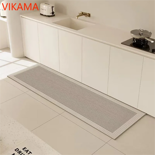 VIKAMA - Alfombra de diatomita de estilo simple para entrada, cocina, baño, decoración del hogar, impermeable, antideslizante