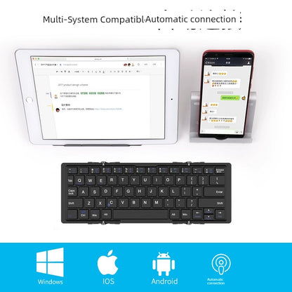 [Venta directa oficial] Bow Hangshi - Teléfono móvil con tres teclados Bluetooth plegables para Android, Apple, iPad, Xiaomi, tableta, PC universal para Huawei, nuevo teclado inalámbrico mini portátil