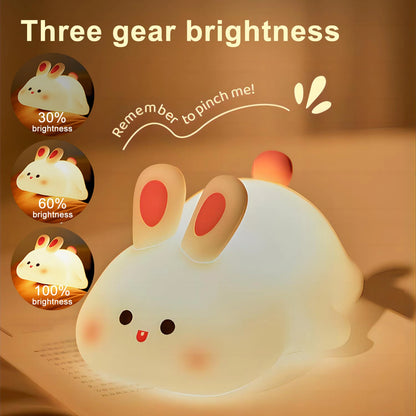 Baby Night Light Timing Rechargeable Dog Nursery Sleeping Lamp Portable Beside Touch Lamp For Room Decor