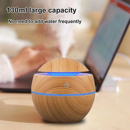 Humidificador eléctrico de aire con difusor de aroma, humidificador ultrasónico de madera con aceites esenciales, vaporizador frío para dormitorio.
