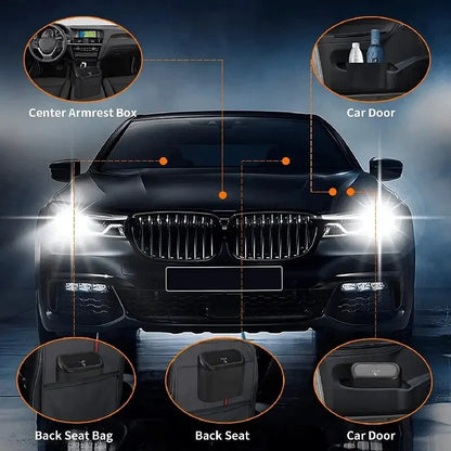 Organizador universal para coche, cubo de basura colgante, caja de almacenamiento para basura, ABS, cuadrado, 6 unidades