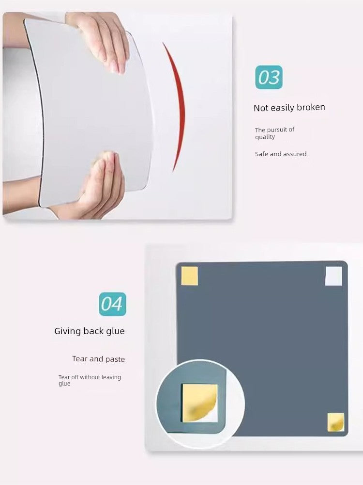 Espejo acrílico de cuerpo entero, autoadhesivo, suave, para pared, para puerta trasera, para colgar en la pared, sin perforaciones, oculto, para armario.